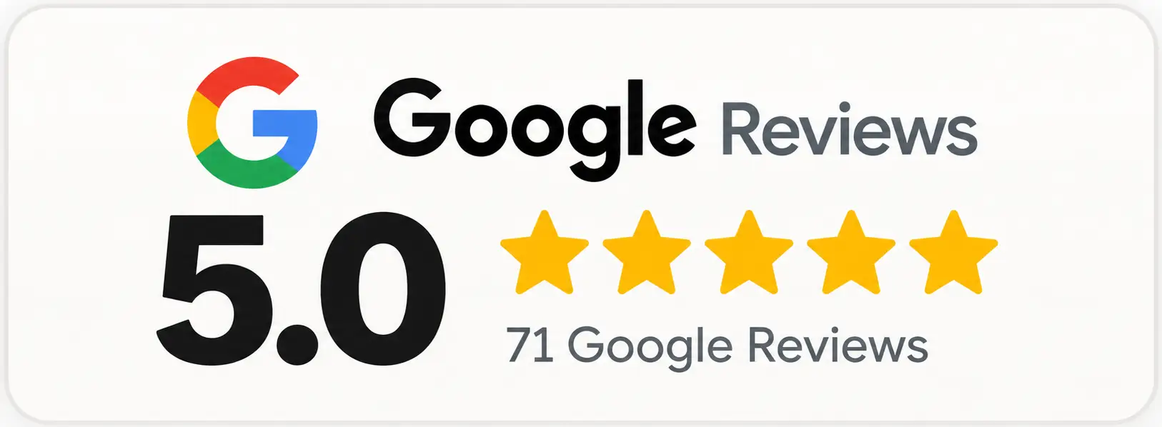 Google Reviews 5.0 Rating Badge